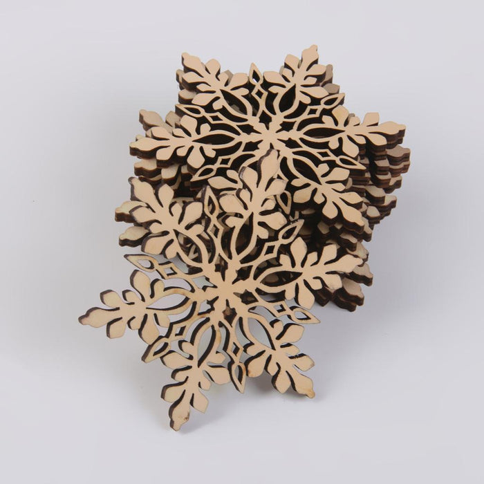 10x Shabby Laser Cut Wood Embellishment Santa Snowflake Xmas Tree Decor 3