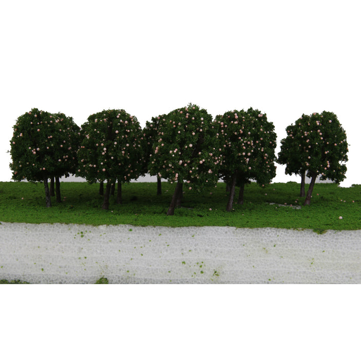 20pcs Model Train Pink Fruit Trees Garden Street Layout Scale 1/100 9.5CM