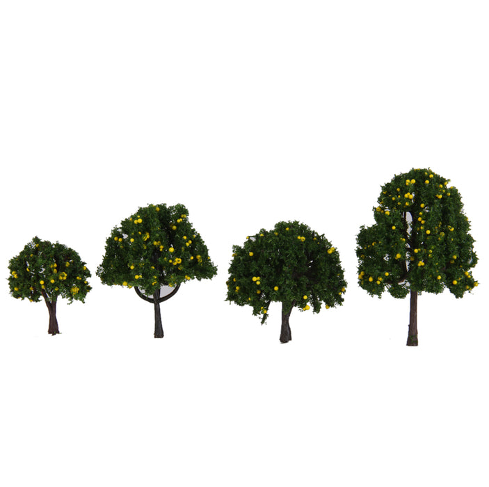 20pcs 6cm Scenery Landscape Train Model Trees w/ Yellow Fruit 1/100