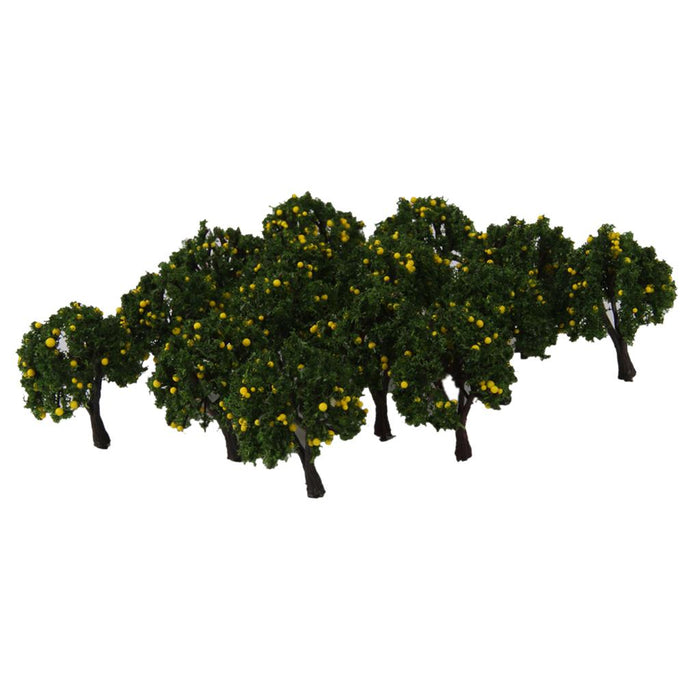 20pcs Model Train Yellow Fruit Trees Garden Street Layout Scale 1/300 4CM