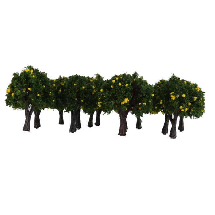 20pcs Model Train Yellow Fruit Trees Garden Street Layout Scale 1/300 4CM