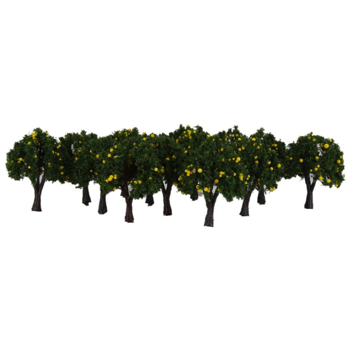 20pcs Model Train Yellow Fruit Trees Garden Street Layout Scale 1/300 4CM