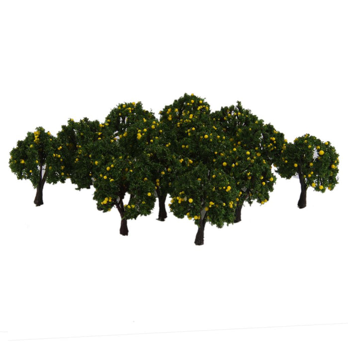 20pcs Model Train Yellow Fruit Trees Garden Street Layout Scale 1/300 4CM