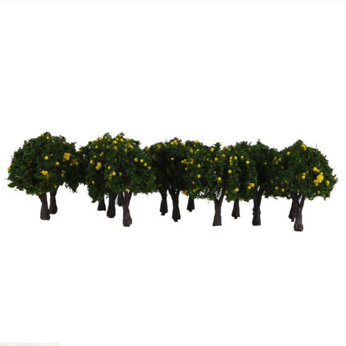 20pcs Model Train Yellow Fruit Trees Garden Street Layout Scale 1/300 4CM