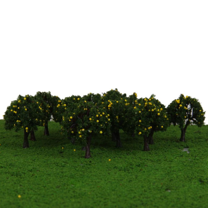 20pcs Model Train Yellow Fruit Trees Garden Street Layout Scale 1/300 4CM