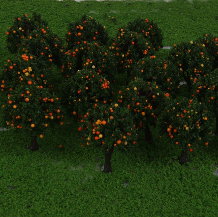 20pcs Model Train Orange Fruit Trees Garden Street Layout Scale 1/300 4CM