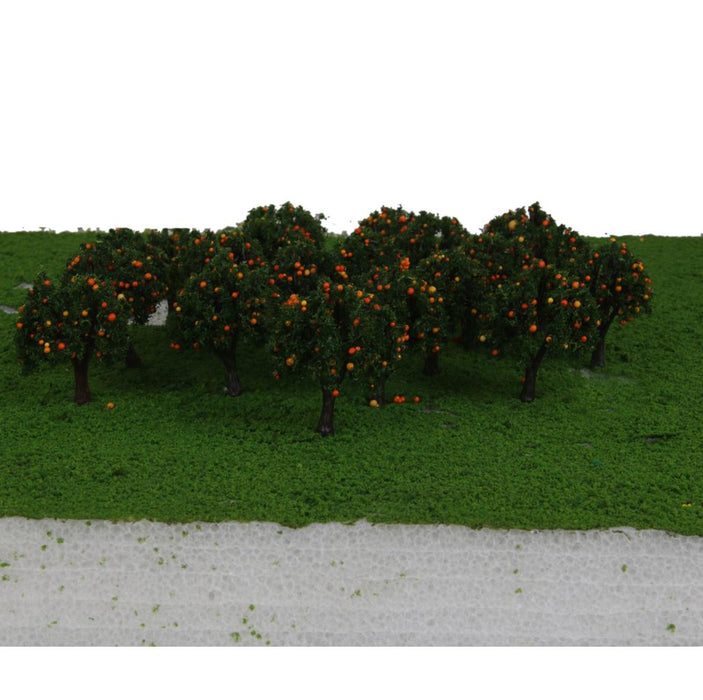 20pcs Model Train Orange Fruit Trees Garden Street Layout Scale 1/300 4CM