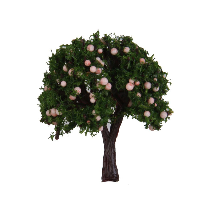 20pcs 4cm Scenery Landscape Train Model Trees w/ Pink Peach Fruit 1/300