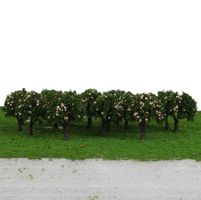 20pcs 4cm Scenery Landscape Train Model Trees w/ Pink Peach Fruit 1/300