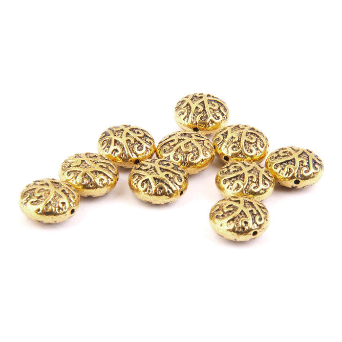 10pcs Gold Alloy Round Spacer Beads 14mm