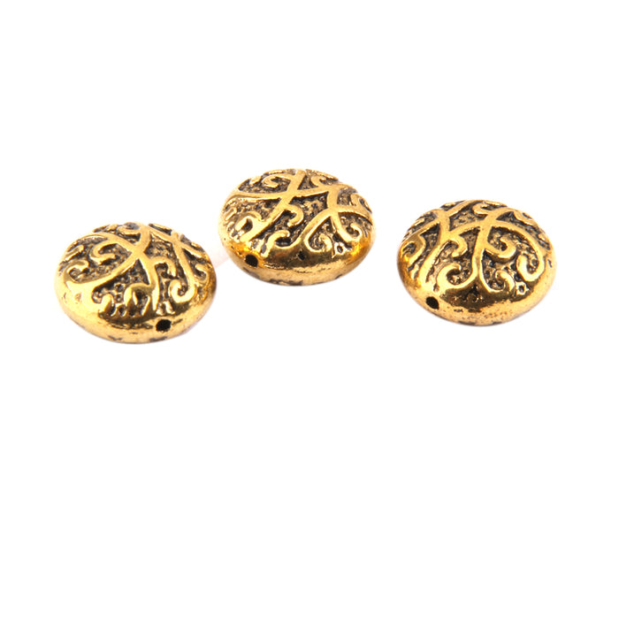 10pcs Gold Alloy Round Spacer Beads 14mm