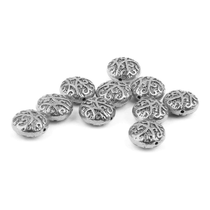 10pcs Antique Silver Alloy Round Spacer Beads 14mm