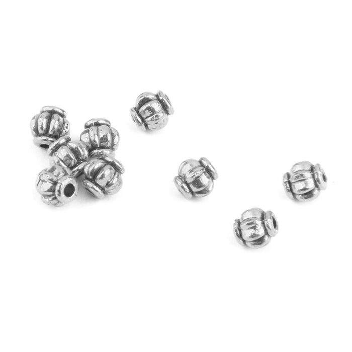 Crofta 100pcs Antique Silver Alloy Pumpkin Spacer Beads 4mm