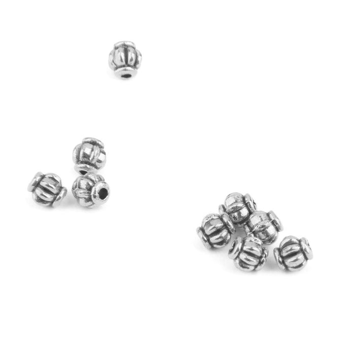 Crofta 100pcs Antique Silver Alloy Pumpkin Spacer Beads 4mm