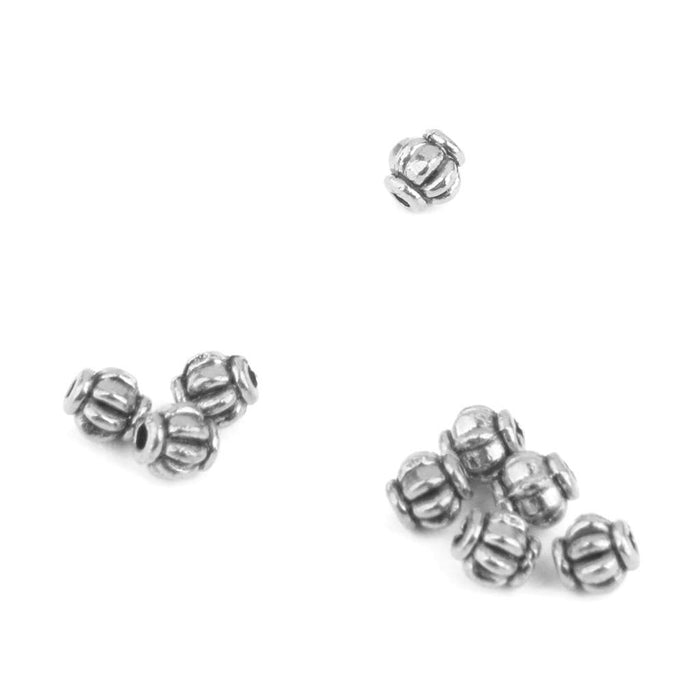 Crofta 100pcs Antique Silver Alloy Pumpkin Spacer Beads 4mm