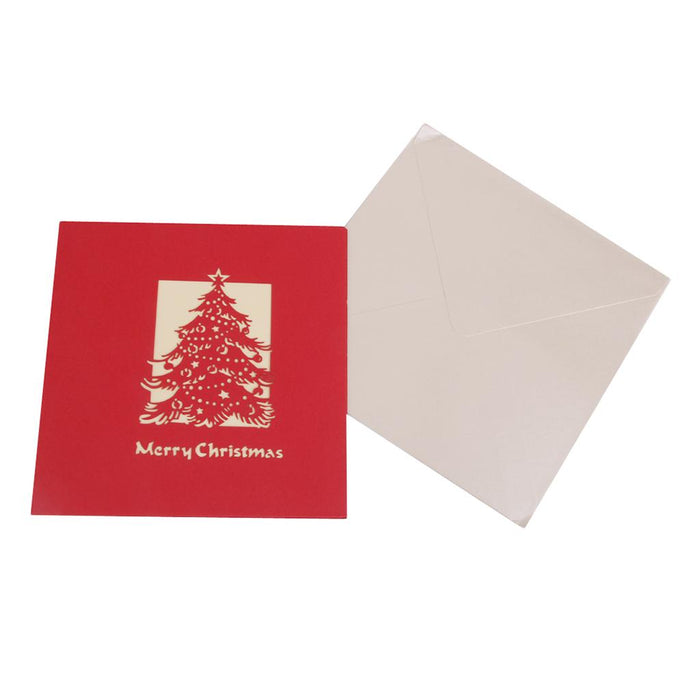 3D Luxury Handmade Christmas Cards Pop Up-Cedar Tree Greeting Card