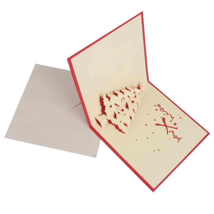 3D Luxury Handmade Christmas Cards Pop Up-Cedar Tree Greeting Card