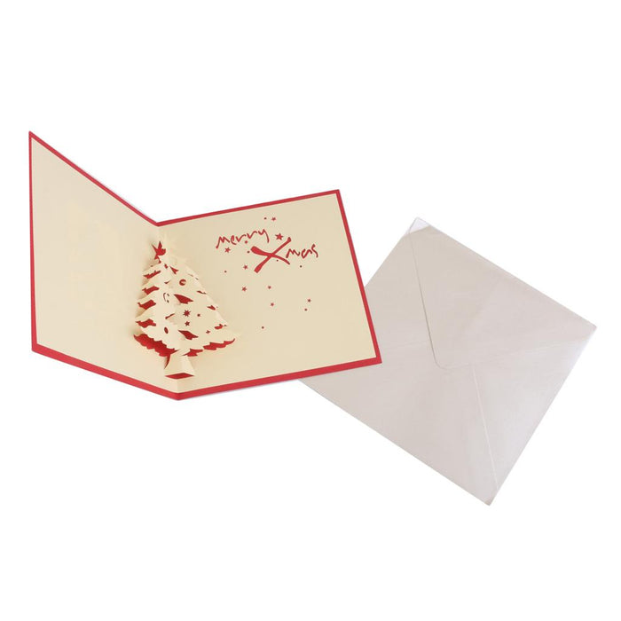 3D Luxury Handmade Christmas Cards Pop Up-Cedar Tree Greeting Card