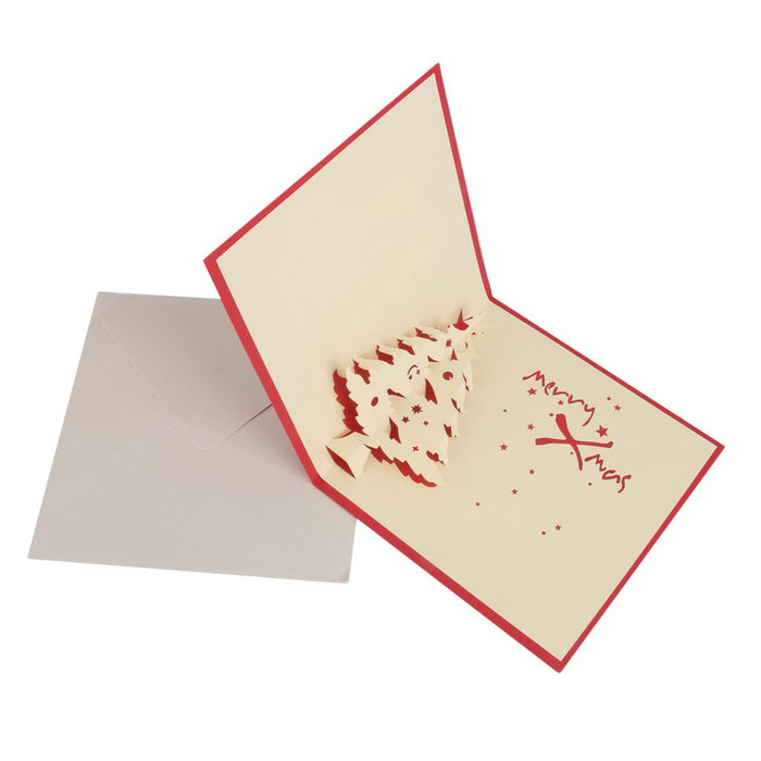 3D Luxury Handmade Christmas Cards Pop Up-Cedar Tree Greeting Card