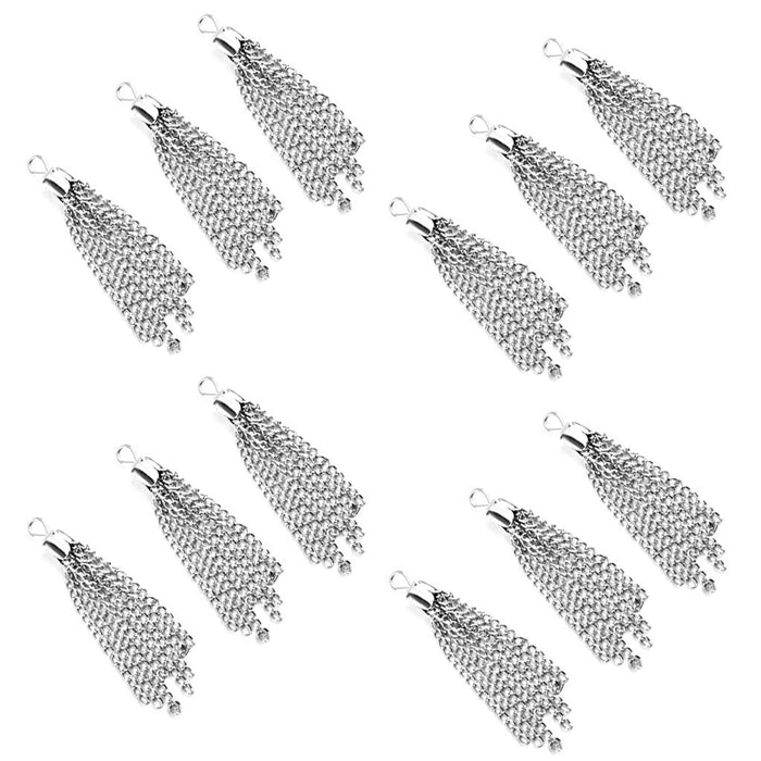 12pcs Sliver Tassel Pendants Charms Jewelry Craft Making DIY