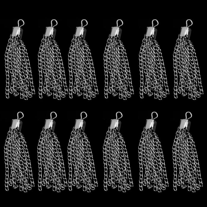 12pcs Sliver Tassel Pendants Charms Jewelry Craft Making DIY