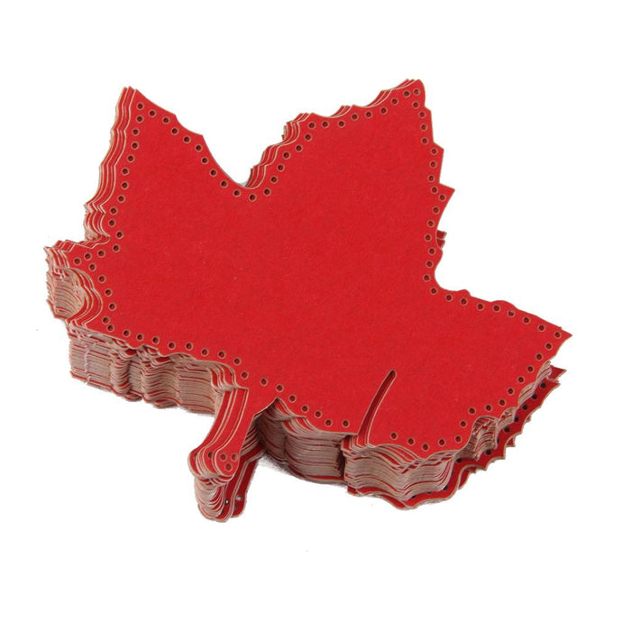 50pcs Maple Leaf Laser Glass Name Place Card Wedding Party Table Decor Red