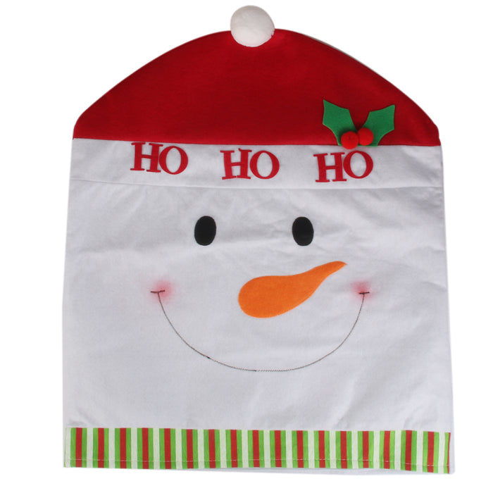 3pcs Christmas Chair Cover Santa Snowman Deer Pattern