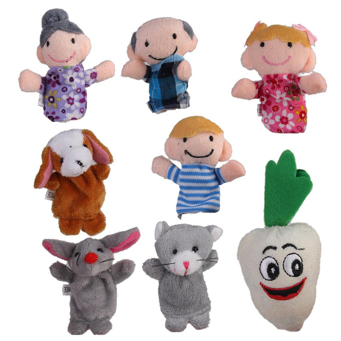 8pcs/set The Carrot Finger Puppets Nursery Rhyme/Fairy Tale