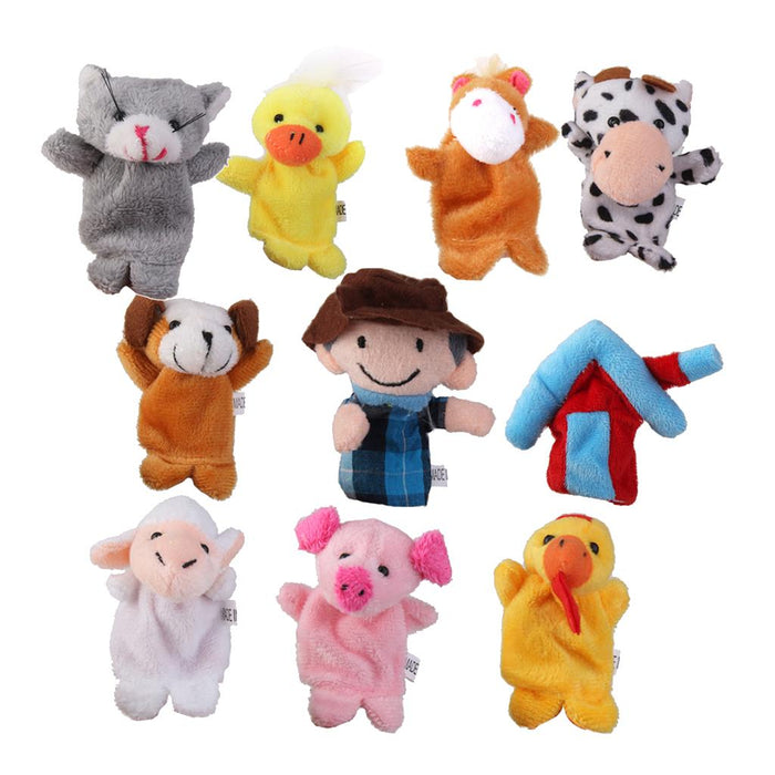 Crofta Old MacDonald Farm Animals Finger Puppets Kids Favor Toys 10pcs