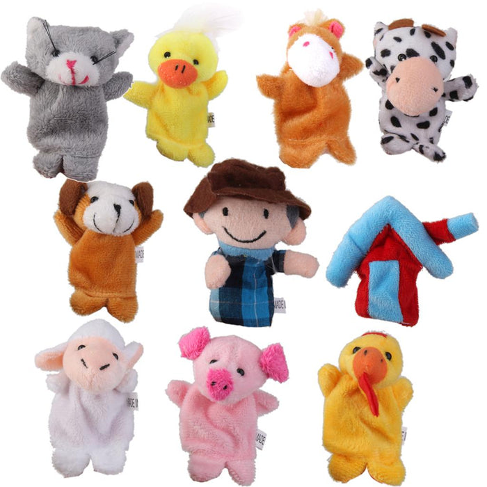 Crofta Old MacDonald Farm Animals Finger Puppets Kids Favor Toys 10pcs