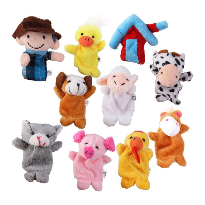 Crofta Old MacDonald Farm Animals Finger Puppets Kids Favor Toys 10pcs