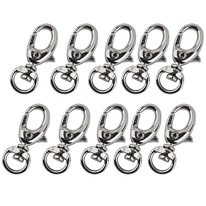 10pcs Swivel Trigger Snap Hooks Silver 34x13mm