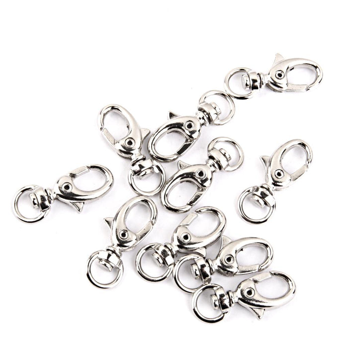 10pcs Swivel Trigger Snap Hooks Silver 34x13mm