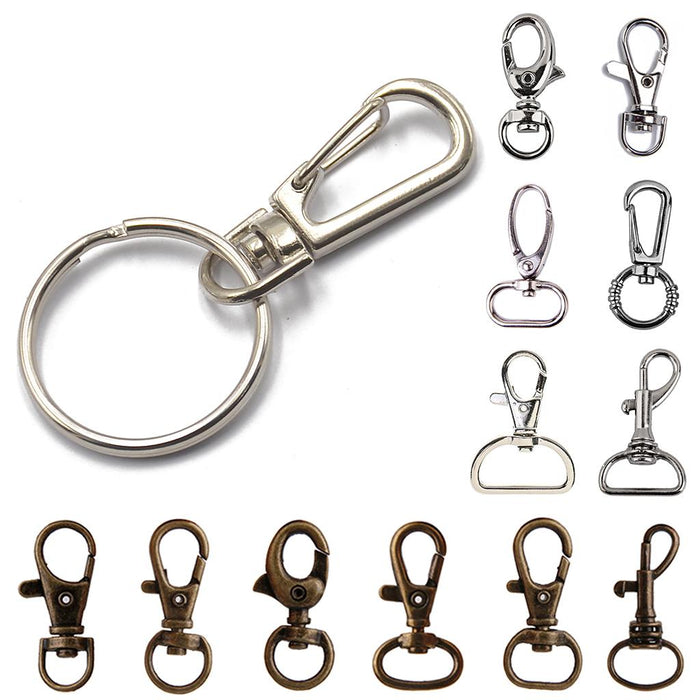 10pcs Swivel Trigger Snap Hooks Silver 34x13mm