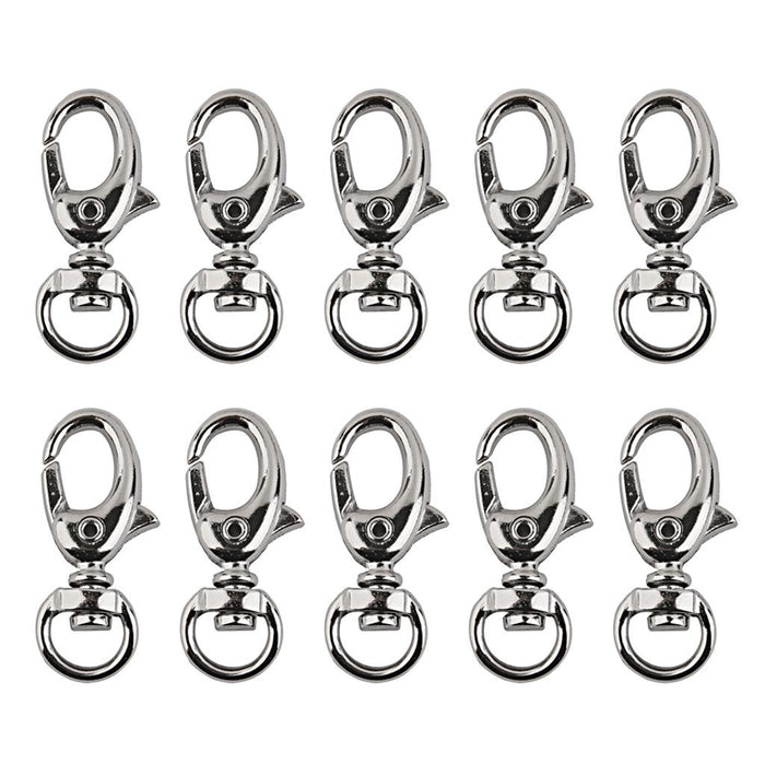 10pcs Swivel Trigger Snap Hooks Silver 34x13mm