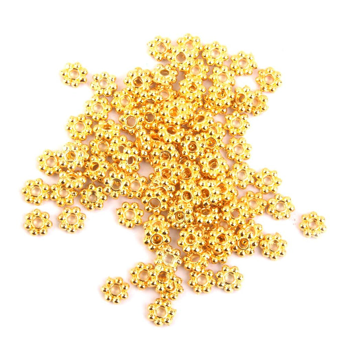 100x Gold Snowflake Flower Alloy Spacer beads Jewellery Findings 5mm