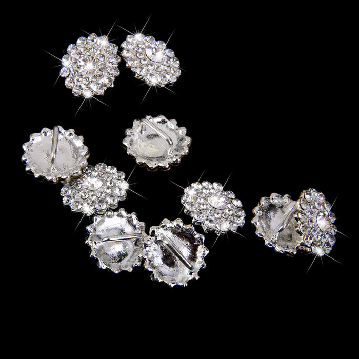 10pcs Clear Crystal Buttons Shank Decoration DIY Craft 21mm