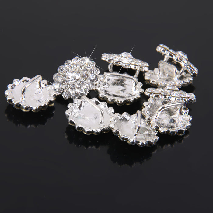 10pcs Clear Crystal Buttons Shank Decoration DIY Craft 21mm