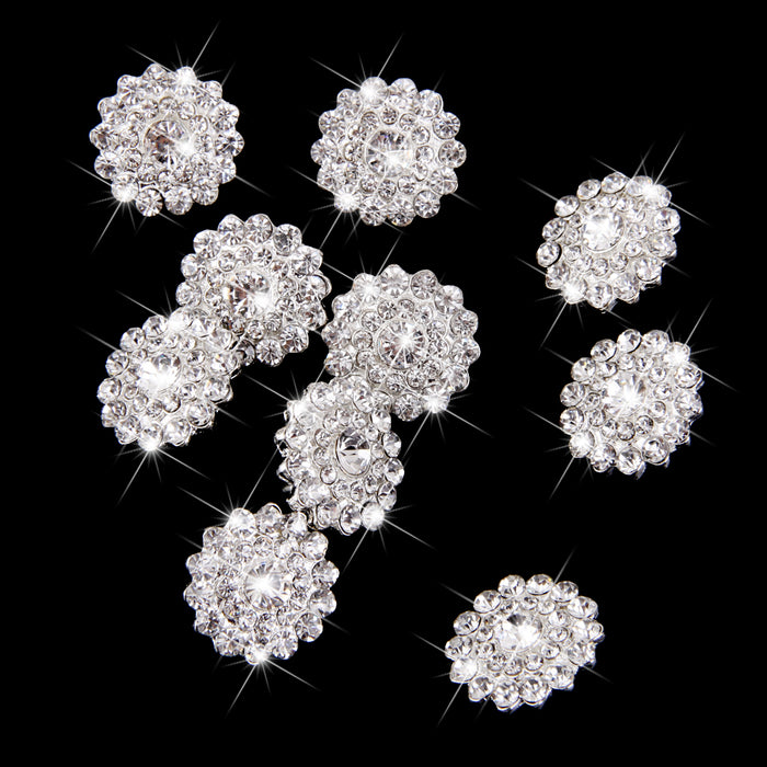 10pcs Clear Crystal Buttons Shank Decoration DIY Craft 21mm