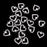 20pcs Rhinestone Crystal Heart Pendent for Jewelry DIY Craft