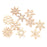 10pcs Assorted Snowflake Shapes Wooden Embellishment Xmas Tree Decor