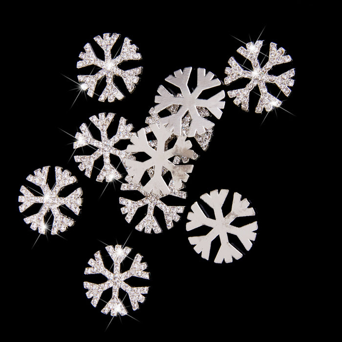 10x Metal snowflakes Rhinestone Flat Back Cabochons for Phone Case DIY Craft