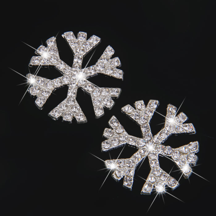 10x Metal snowflakes Rhinestone Flat Back Cabochons for Phone Case DIY Craft