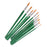 12pcs Assorted Size Artist Painting Round Brushes Set- Green