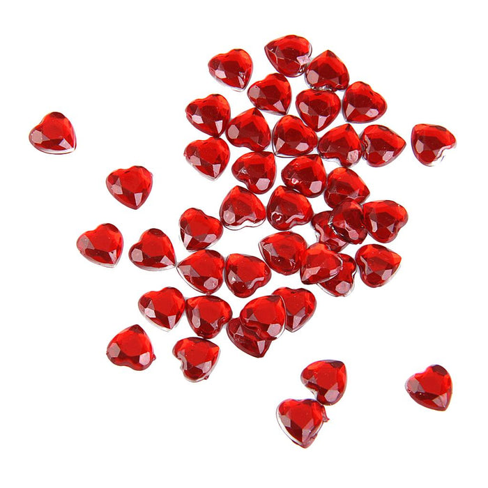 Crofta 400 Pieces 8mm Heart Rhinestone Flatback Embellishment for Wedding Decoration Red