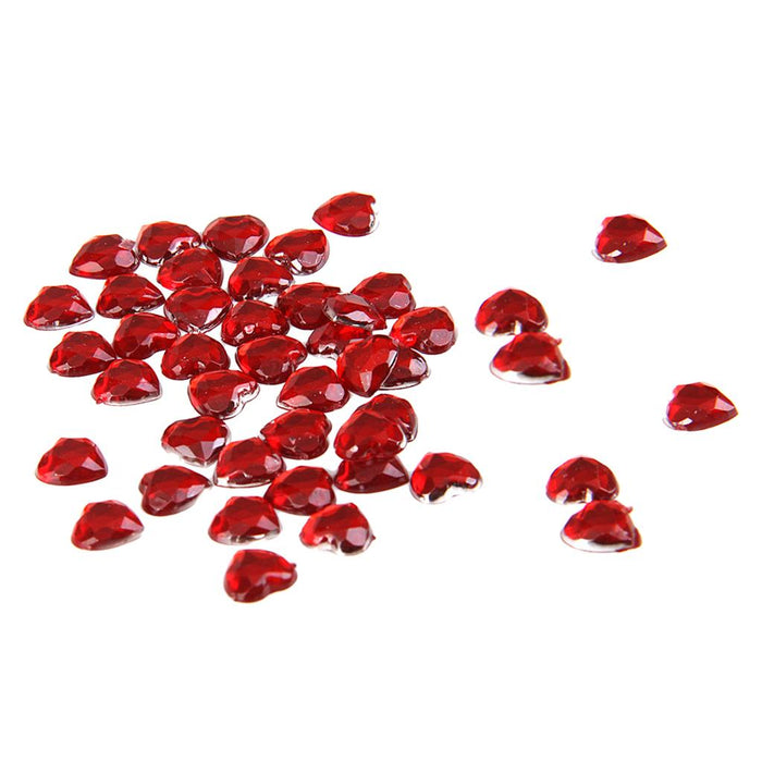 Crofta 400 Pieces 8mm Heart Rhinestone Flatback Embellishment for Wedding Decoration Red