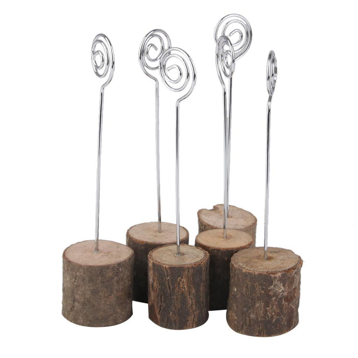 Crofta 18pcs Wood Tree Rustic Place Card Holders Memo Note Photo Number Table Decor