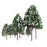 Crofta 12pcs Dark Green Poplar Trees Model Train Snow Scenery 2.5-16 cm 1:500-1:50