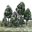 Crofta 12pcs Dark Green Poplar Trees Model Train Snow Scenery 2.5-16 cm 1:500-1:50