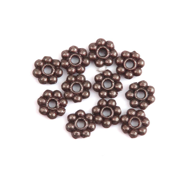 Crofta 100x Red Copper Snowflake Flower Alloy Spacer beads Jewellery Findings 4mm